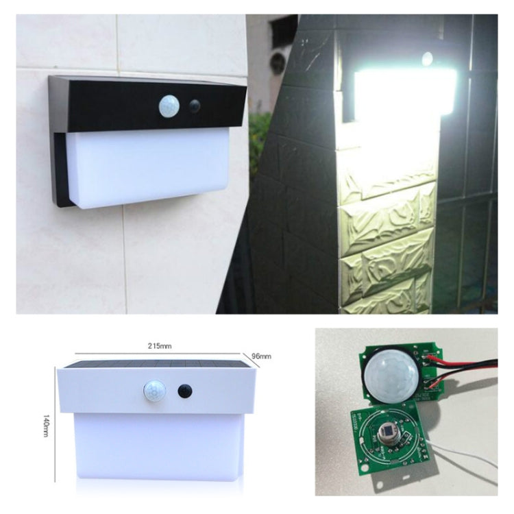 2.5W 50 LEDs Solar Landscape Light Outdoor Courtyard Light Control + Radar Sensing Wall Lamp(White)