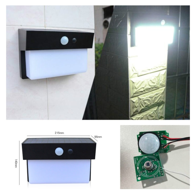 2.5W 50 LEDs Solar Landscape Light Outdoor Courtyard Light Control + Radar Sensing Wall Lamp(Black)