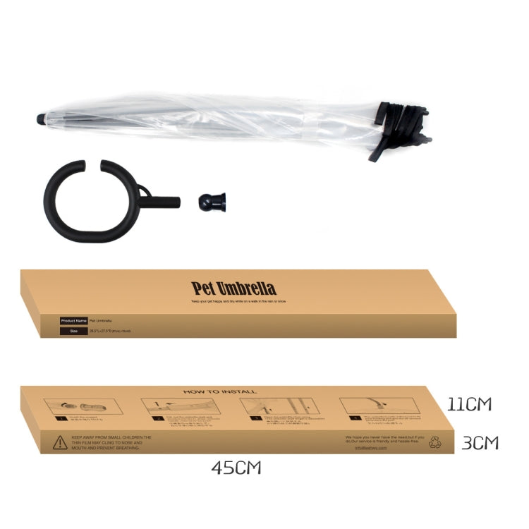 Pet Umbrella Transparent Adjustable Rainy Dog Walking Leash