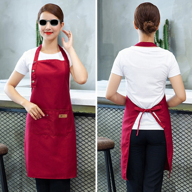 Pure Color Cooking Kitchen Apron For Woman Men Chef Waiter Cafe Shop BBQ Hairdresser Aprons(Black)