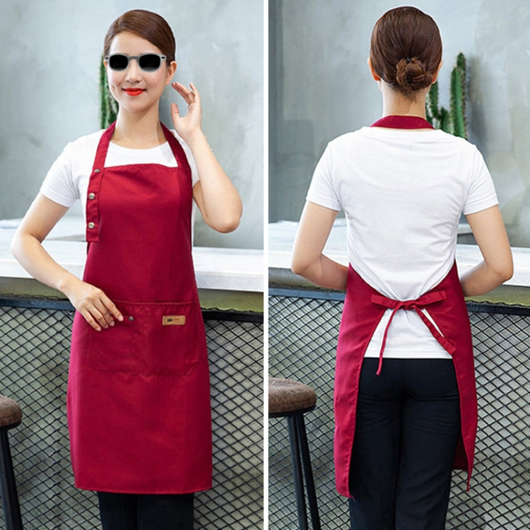 Pure Color Cooking Kitchen Apron For Woman Men Chef Waiter Cafe Shop BBQ Hairdresser Aprons(Coffee)