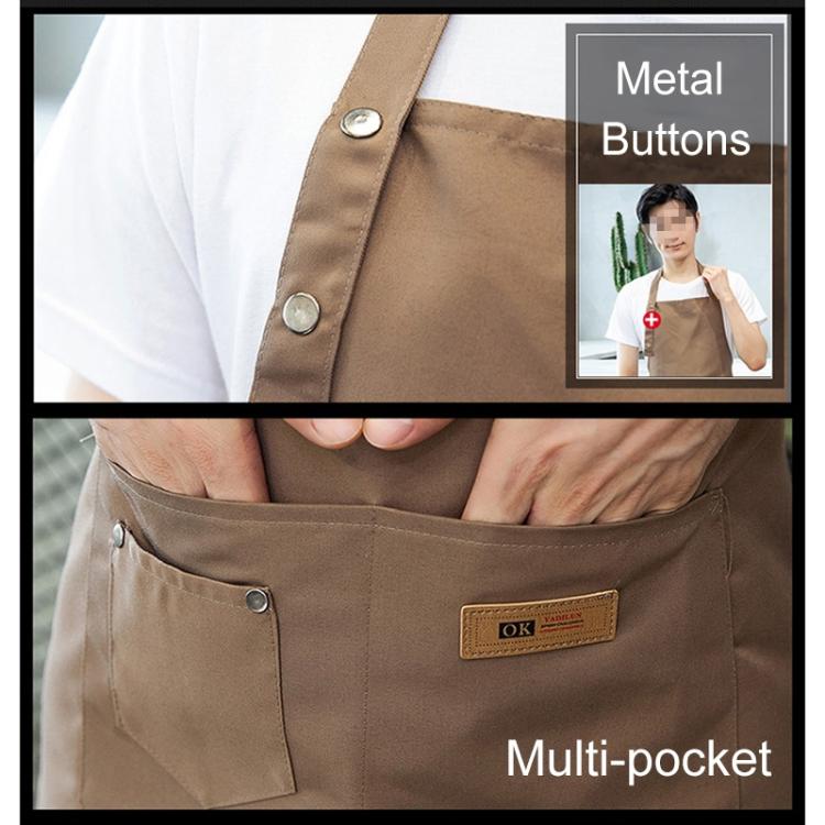 Pure Color Cooking Kitchen Apron For Woman Men Chef Waiter Cafe Shop BBQ Hairdresser Aprons(Black)