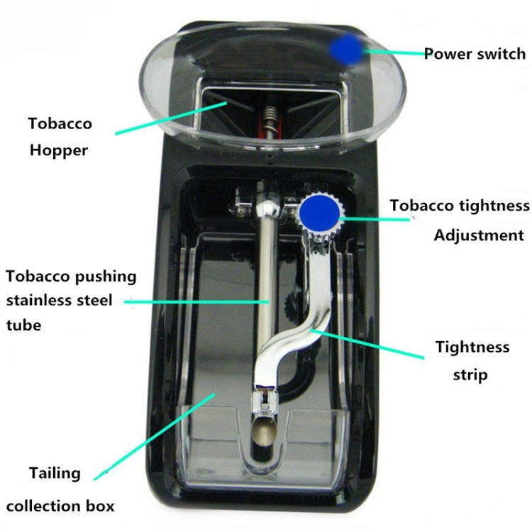 Electric Easy Automatic Cigarette Rolling Machine Tobacco Injector Maker Roller, Diameter 8mm, EU Plug(Red)