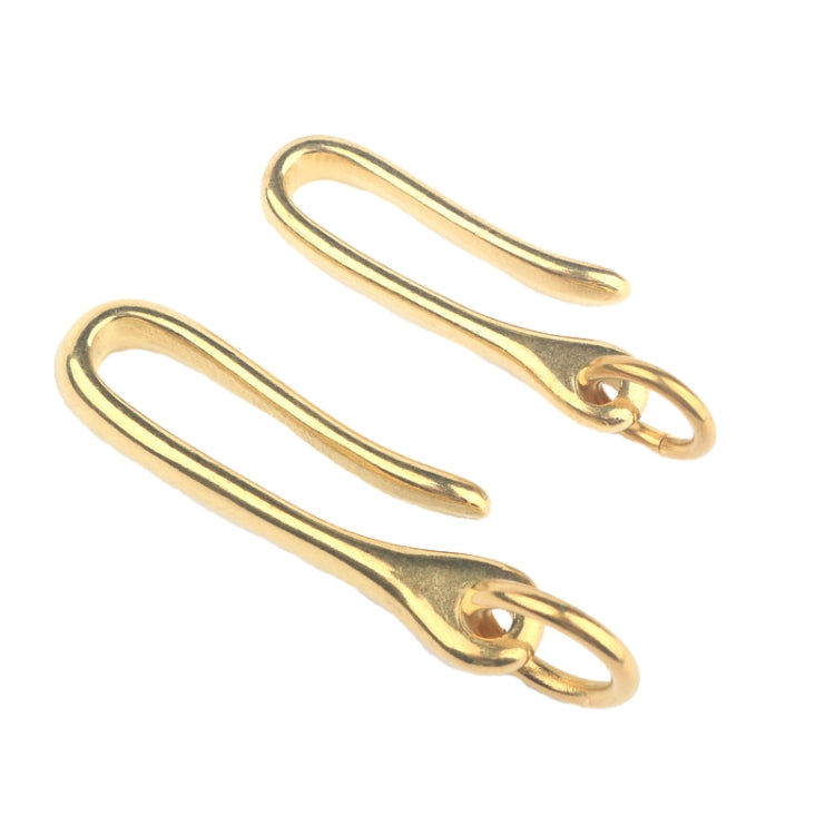 Retro Solid Brass Key Chain Key Ring Belt U Hook Wallet Chain Fish Hook, Length:6cm without Copper Rin(Brass)