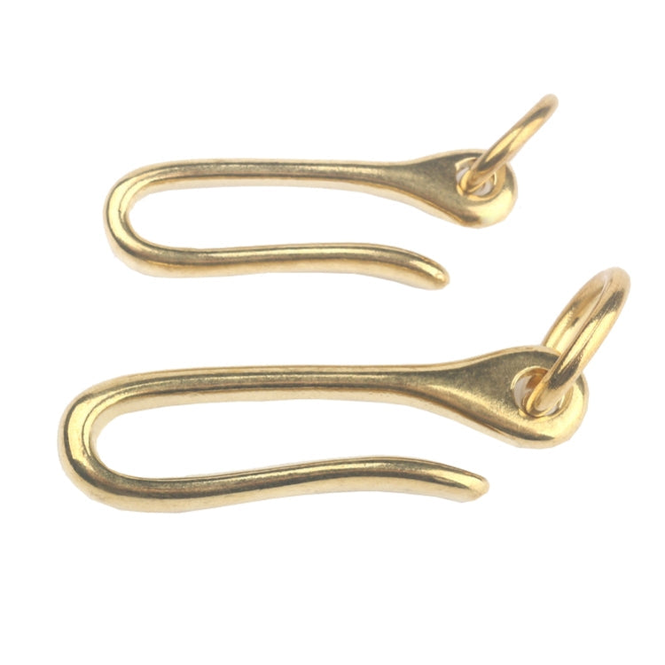 Retro Solid Brass Key Chain Key Ring Belt U Hook Wallet Chain Fish Hook, Length:6cm without Copper Rin(Brass)