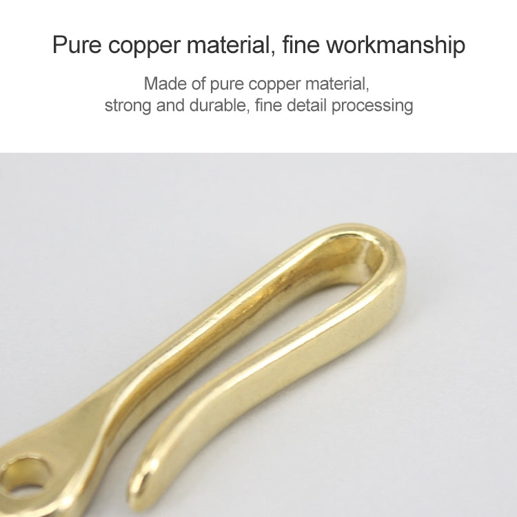 Retro Solid Brass Key Chain Key Ring Belt U Hook Wallet Chain Fish Hook, Length:6cm without Copper Rin(Brass)