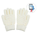Winter Touch Screen Gloves Women Men Warm Stretch Knit Mittens Imitation Wool Thicken Full Finger Gloves(Kids White)