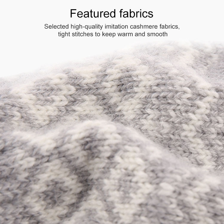 Winter Touch Screen Gloves Women Men Warm Stretch Knit Mittens Imitation Wool Thicken Full Finger Gloves(Kids White)