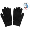 Winter Touch Screen Gloves Women Men Warm Stretch Knit Mittens Imitation Wool Thicken Full Finger Gloves(Kids Black)