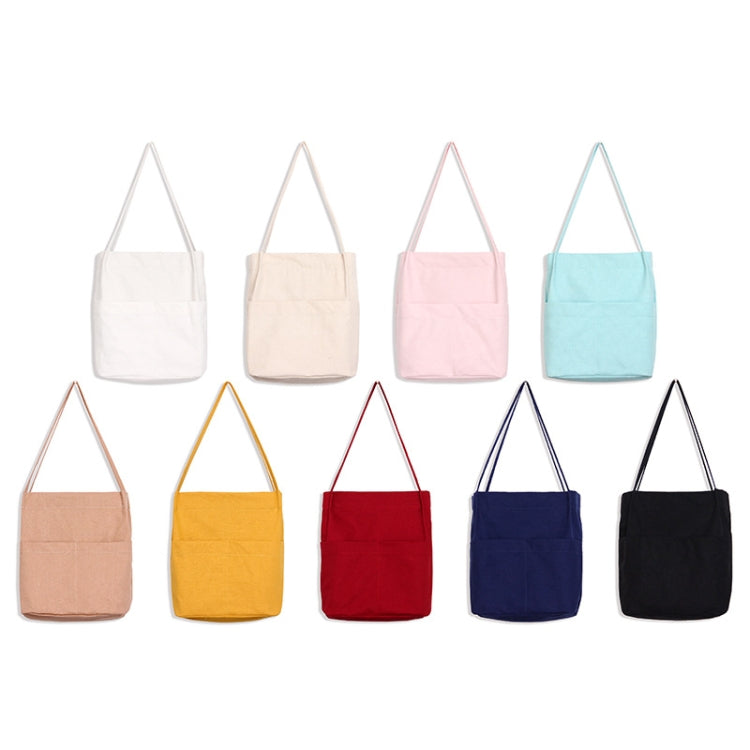 Foldable Student Literary Canvas Shoulder Bag(Yellow)