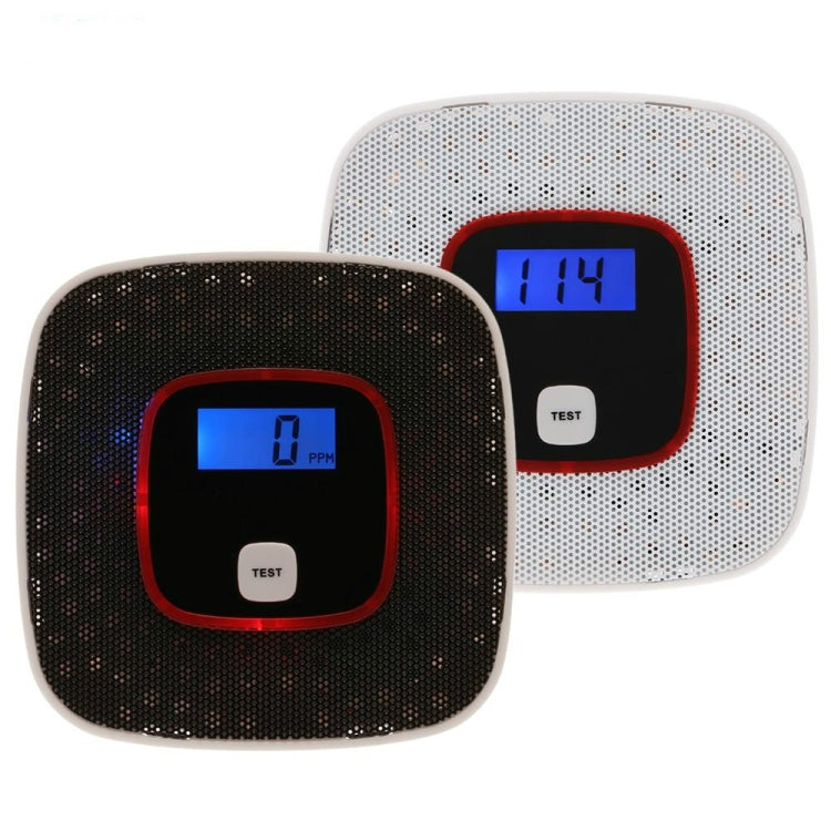 Carbon Monoxide Detector Gas Alarm Sensor Poisoning Gas Tester Human Voice Warning Detector with LCD Display(Black)
