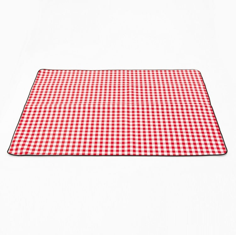 FP1409 6mm Thickened Moisture-Proof Beach Mat Outdoor Camping Tent Mat Without Storage Bag, Size:150x200cm(Red White Grid)