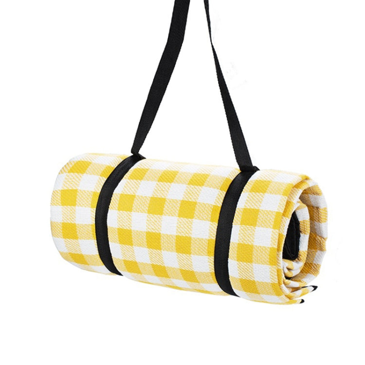 FP1409 6mm Thickened Moisture-Proof Beach Mat Outdoor Camping Tent Mat Without Storage Bag, Size:150x200cm(Yellow White Grid)