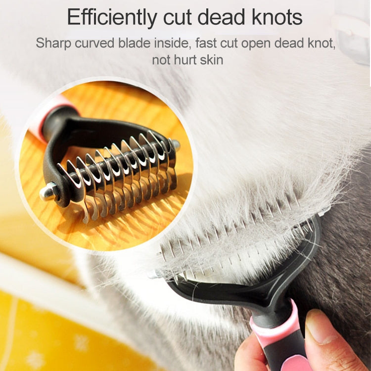 Fur Hair Grooming Hair Shedding Tool Brush for Dog Pet Cat(Blue)