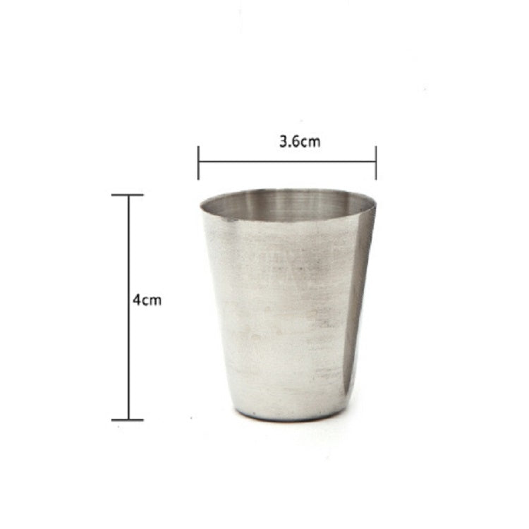 4 in 1 Outdoor Mini Stainless Steel Cup Hiking Camping Travel Portable Drinking Water Cup Set Leather Cup, Color:30ML