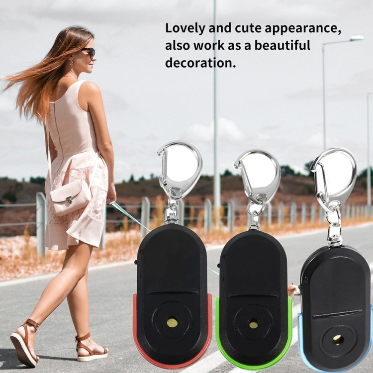5 PCS Portable Anti-Lost Alarm Key Finder Wireless Whistle Sound LED Light Locator Finder(Green)