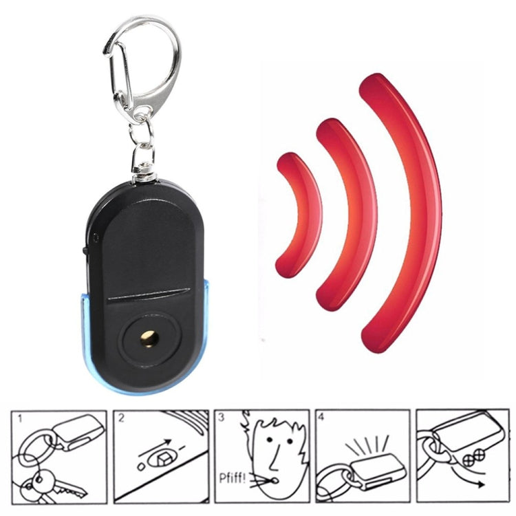 5 PCS Portable Anti-Lost Alarm Key Finder Wireless Whistle Sound LED Light Locator Finder(Red)
