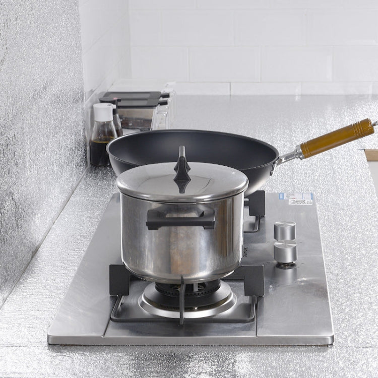Kitchen Wall Stove Aluminum Foil Oil-proof Stickers Anti-fouling High-temperature Self-adhesive Croppable Wallpaper Wall Sticker, Size:40cmx5m Style: Cube