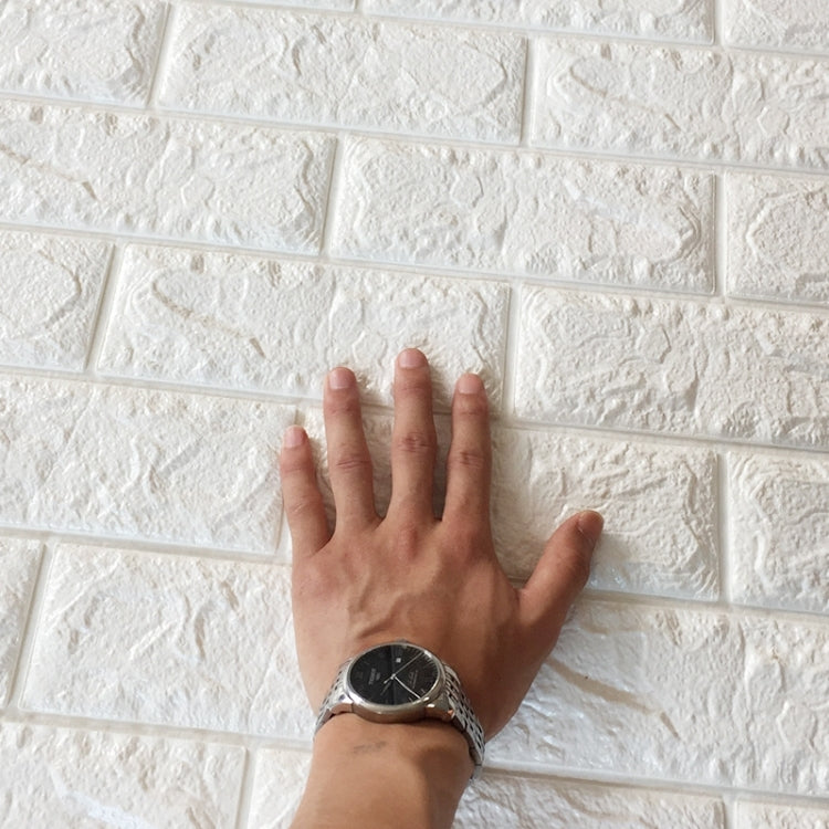 2 PCS Self Adhesive Waterproof TV Background Brick Wallpapers 3D Wall Sticker Living Room Wallpaper Mural Bedroom Decorative Stickers, Dimensions:70cm x 77cm(Black)