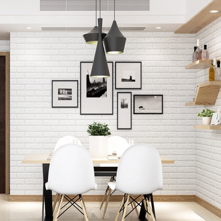 2 PCS Self Adhesive Waterproof TV Background Brick Wallpapers 3D Wall Sticker Living Room Wallpaper Mural Bedroom Decorative Stickers, Dimensions:70cm x 77cm(Silver gray)