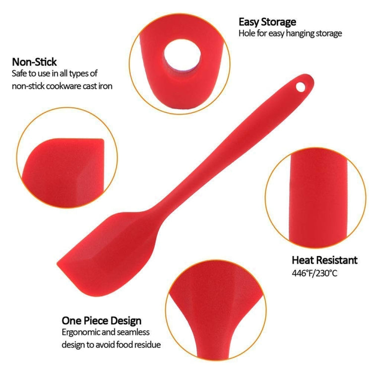 Kitchen Silicone Cream Cake Spatula Mixing Scraper Brush Butter Mixer Brushes Baking Tool Kitchenware(Red)