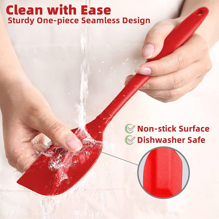 Kitchen Silicone Cream Cake Spatula Mixing Scraper Brush Butter Mixer Brushes Baking Tool Kitchenware(Red)