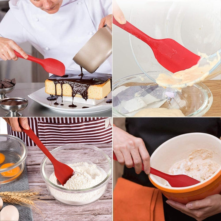 Kitchen Silicone Cream Cake Spatula Mixing Scraper Brush Butter Mixer Brushes Baking Tool Kitchenware(Red)