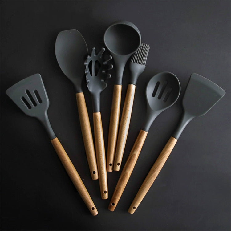 Silicone Wood Handle Spatula Heat-resistant Soup Spoon Non-stick Special Cooking Shovel Kitchen Tools Fried Shovel