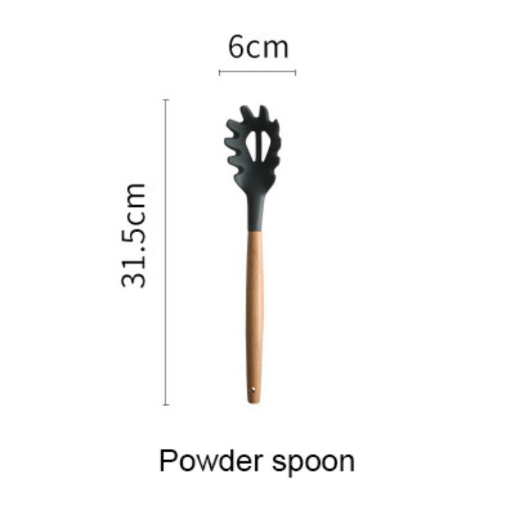 Silicone Wood Handle Spatula Heat-resistant Soup Spoon Non-stick Special Cooking Shovel Kitchen Tools Draging Spoon