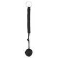 Outdoor Security Protection Black Monkey Fist Steel Ball Bearing Self Defense Lanyard Survival Key Chain(Black)