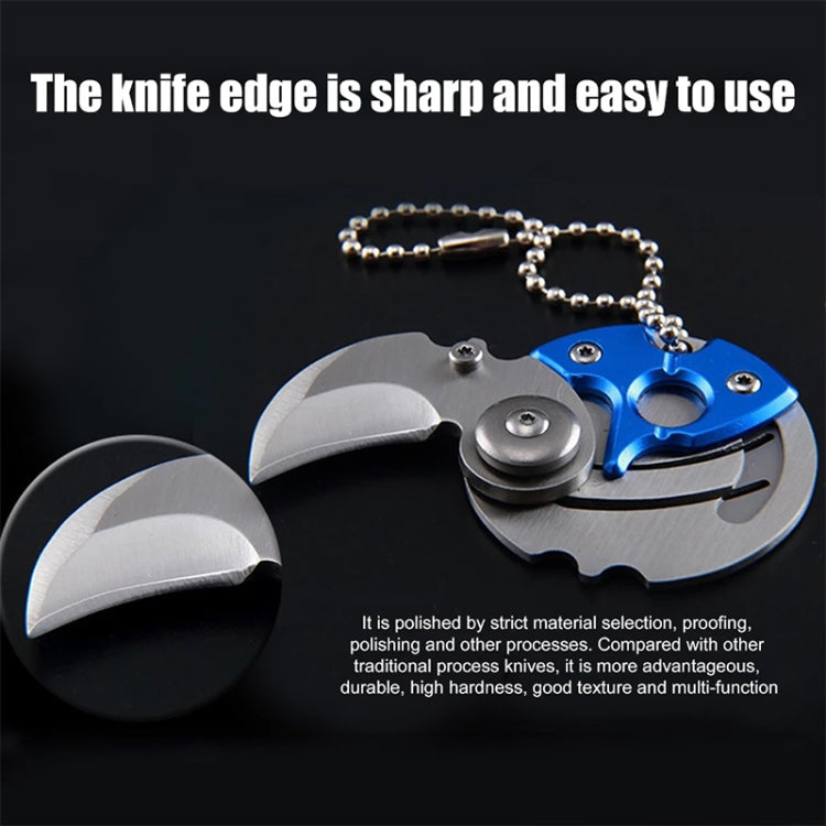 Portable Mini Folding Blade Knife Pocket Small Outdoor Military Survival Knifes Keychain Multitool Self Defense(Silver)