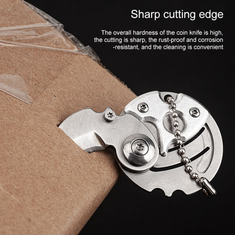 Portable Mini Folding Blade Knife Pocket Small Outdoor Military Survival Knifes Keychain Multitool Self Defense(Silver)