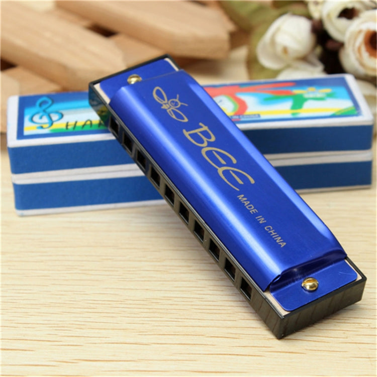 BEE 10-holes Dual-tones C Tone Brace Harmonica(Black)