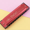 BEE 10-holes Dual-tones C Tone Brace Harmonica(Red)