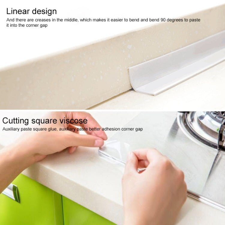 Durable PVC Material Waterproof Mold Proof Adhesive Tape  Kitchen Bathroom Wall Sealing Tape, Width:3.8cm x 3.2m(White)