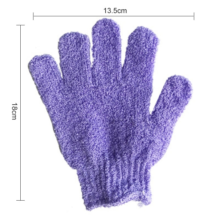 5 PCS Shower Bath Gloves Exfoliating Spa Massage Scrub Body Glove(Purple)