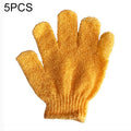 5 PCS Shower Bath Gloves Exfoliating Spa Massage Scrub Body Glove(Orange)