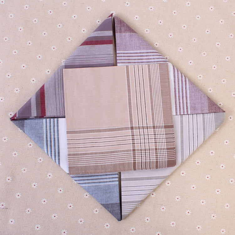Multicolor Plaid Stripe Men Pocket Squares Business Chest Towel Handkerchiefs  100% Cotton(Random Color)