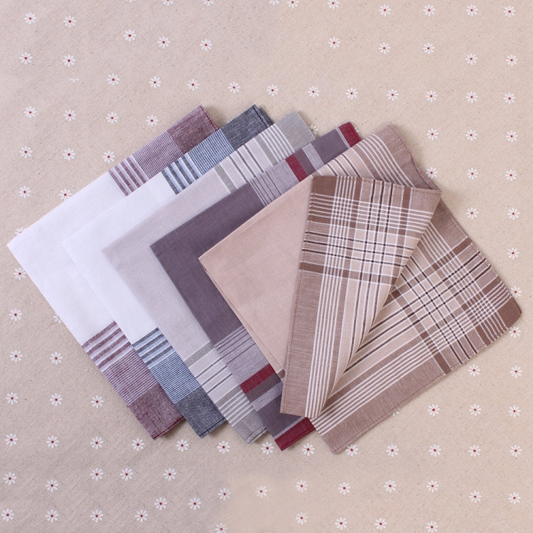 Multicolor Plaid Stripe Men Pocket Squares Business Chest Towel Handkerchiefs  100% Cotton(Random Color)