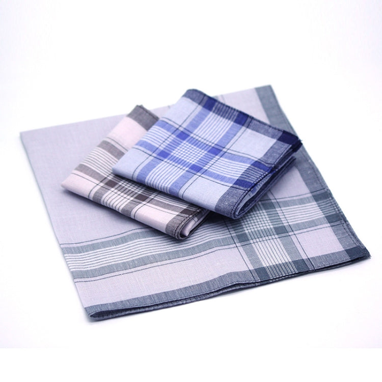 Multicolor Plaid Stripe Men Pocket Squares Business Chest Towel Handkerchiefs  100% Cotton(Random Color)