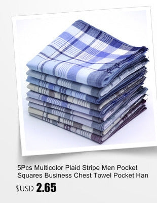Multicolor Plaid Stripe Men Pocket Squares Business Chest Towel Handkerchiefs  100% Cotton(Random Color)