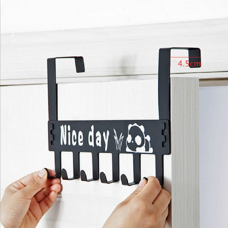 Hook Door Back Coat Hanger Cartoon Wall-mounted Door Hanger(Black)