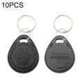 10 PCS 125KHz TK/EM4100 Proximity ID Card Chip Keychain Key Ring(Black)