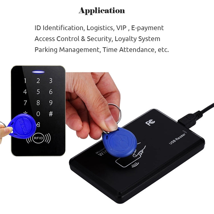 10 PCS 125KHz TK/EM4100 Proximity ID Card Chip Keychain Key Ring(Pink)