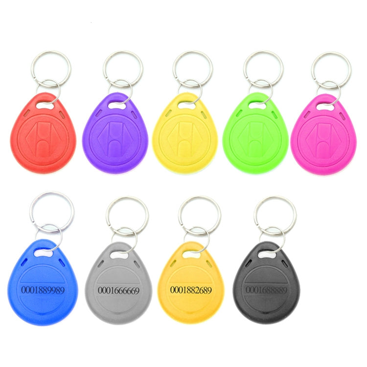 10 PCS 125KHz TK/EM4100 Proximity ID Card Chip Keychain Key Ring(Red)