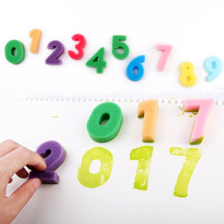 5 Sets Sponge Painting Brush Children Art Painting Seal Tool, Random Color Delivery(The 0-9 Digital Sponge)