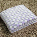 Soft Flannel Pet Blanket Dots Printed Breathable Bed Mat Warm Pet Sleeping Cushion Cover for Pet Dog Cat, Size:S(Purple)