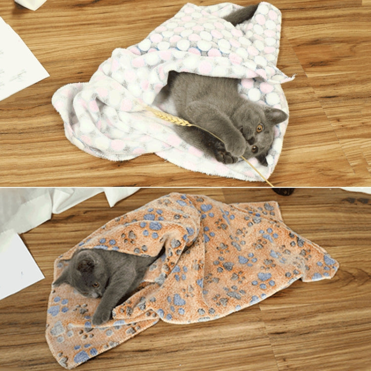 Soft Flannel Pet Blanket Dots Printed Breathable Bed Mat Warm Pet Sleeping Cushion Cover for Pet Dog Cat, Size:S(Purple)