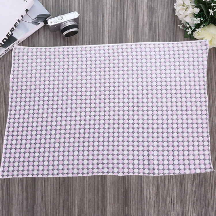 Soft Flannel Pet Blanket Dots Printed Breathable Bed Mat Warm Pet Sleeping Cushion Cover for Pet Dog Cat, Size:S(Rose Red)