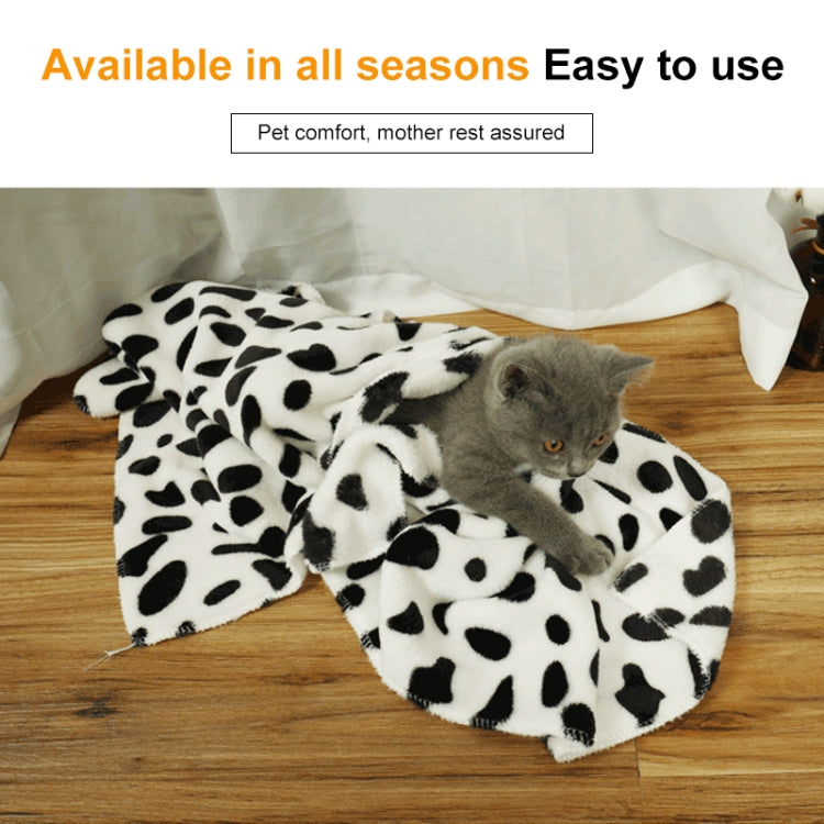 Soft Flannel Pet Blanket Dots Printed Breathable Bed Mat Warm Pet Sleeping Cushion Cover for Pet Dog Cat, Size:S(Cream Color)